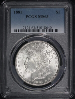 Obverse of this 1881 Morgan Dollar PCGS MS-63