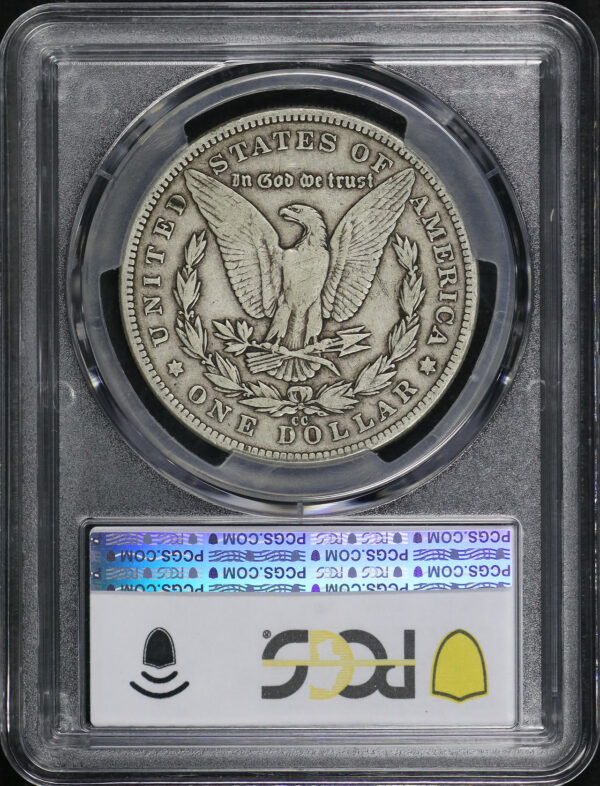 Reverse of this 1881-CC Morgan Dollar PCGS F-12
