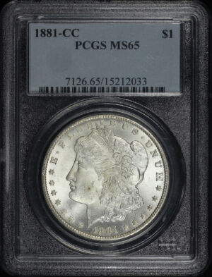 Obverse of this 1881-CC Morgan Dollar PCGS MS-65
