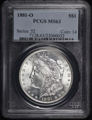 Obverse of this 1881-O Morgan Dollar PCGS MS-63