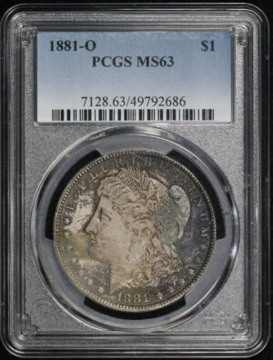 Obverse of this 1881-O Morgan Dollar PCGS MS-63