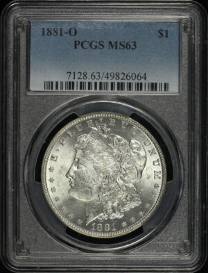 Obverse of this 1881-O Morgan Dollar PCGS MS-63