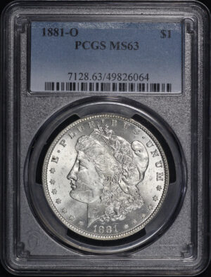 Obverse of this 1881-O Morgan Dollar PCGS MS-63