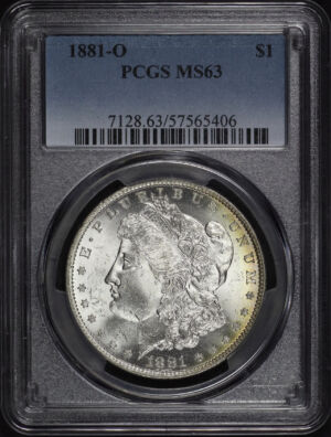Obverse of this 1881-O Morgan Dollar PCGS MS-63
