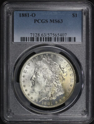 Obverse of this 1881-O Morgan Dollar PCGS MS-63