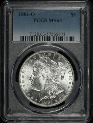 Obverse of this 1881-O Morgan Dollar PCGS MS-63