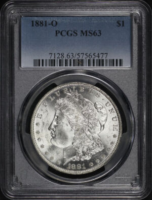 Obverse of this 1881-O Morgan Dollar PCGS MS-63