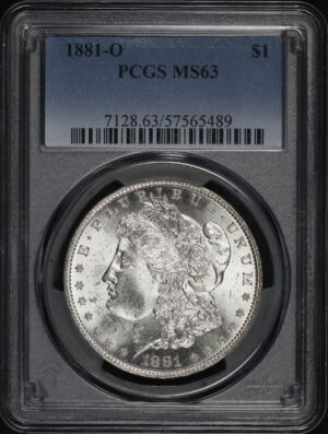 Obverse of this 1881-O Morgan Dollar PCGS MS-63