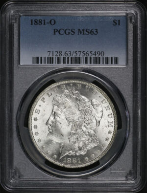 Obverse of this 1881-O Morgan Dollar PCGS MS-63