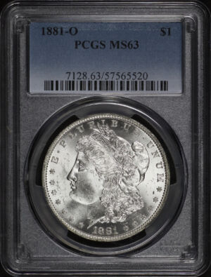 Obverse of this 1881-O Morgan Dollar PCGS MS-63
