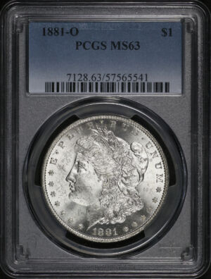 Obverse of this 1881-O Morgan Dollar PCGS MS-63