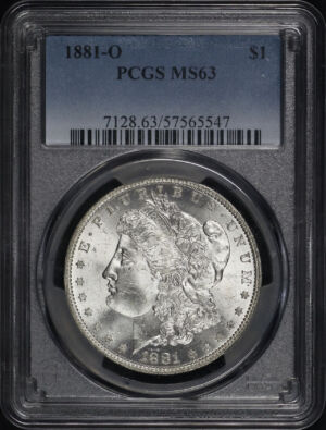 Obverse of this 1881-O Morgan Dollar PCGS MS-63