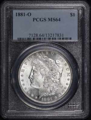 Obverse of this 1881-O Morgan Dollar PCGS MS-64
