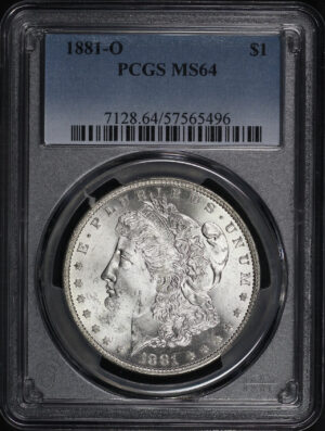 Obverse of this 1881-O Morgan Dollar PCGS MS-64
