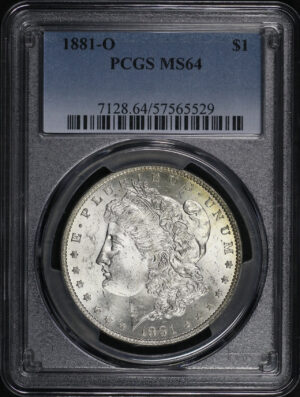 Obverse of this 1881-O Morgan Dollar PCGS MS-64