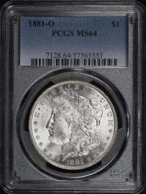 Obverse of this 1881-O Morgan Dollar PCGS MS-64