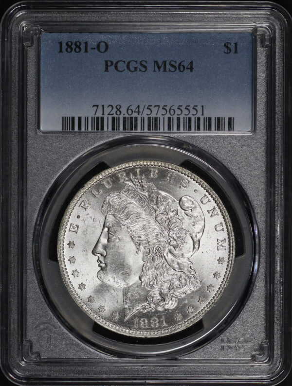 Obverse of this 1881-O Morgan Dollar PCGS MS-64