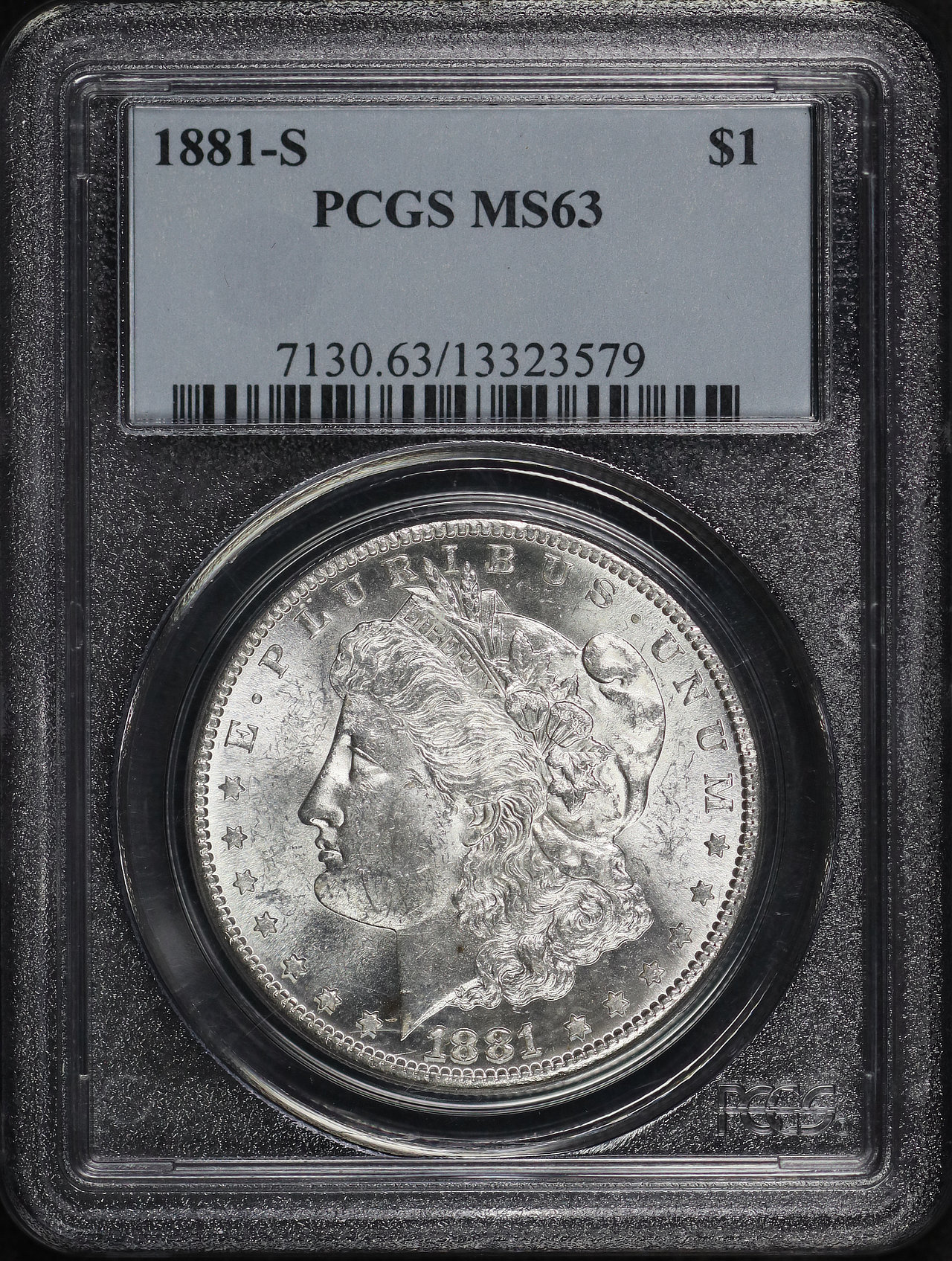 Obverse of this 1881-S Morgan Dollar PCGS MS-63