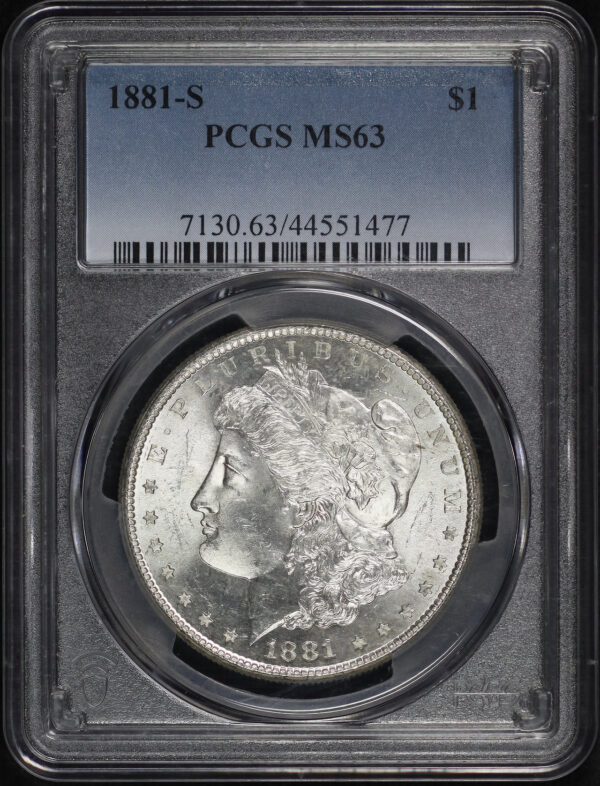 Obverse of this 1881-S Morgan Dollar PCGS MS-63