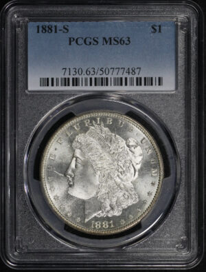 Obverse of this 1881-S Morgan Dollar PCGS MS-63