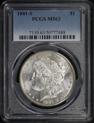 Obverse of this 1881-S Morgan Dollar PCGS MS-63