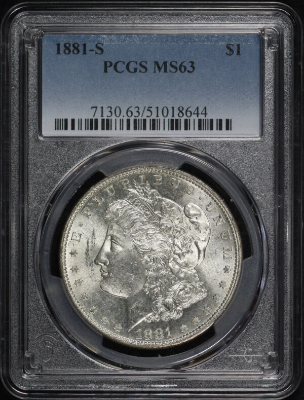 Obverse of this 1881-S Morgan Dollar PCGS MS-63