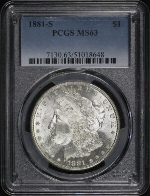 Obverse of this 1881-S Morgan Dollar PCGS MS-63