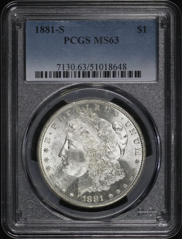 Obverse of this 1881-S Morgan Dollar PCGS MS-63