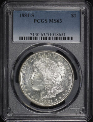 Obverse of this 1881-S Morgan Dollar PCGS MS-63