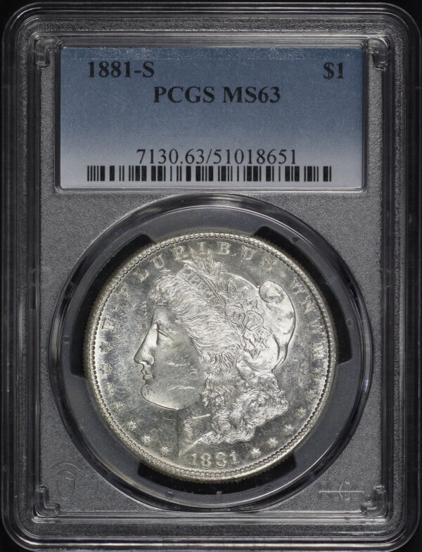 Obverse of this 1881-S Morgan Dollar PCGS MS-63