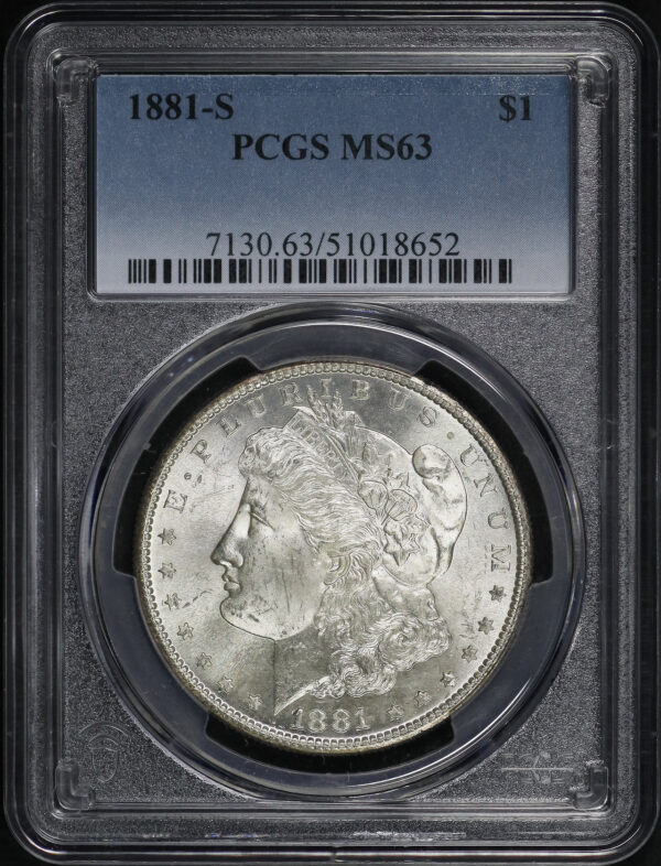 Obverse of this 1881-S Morgan Dollar PCGS MS-63