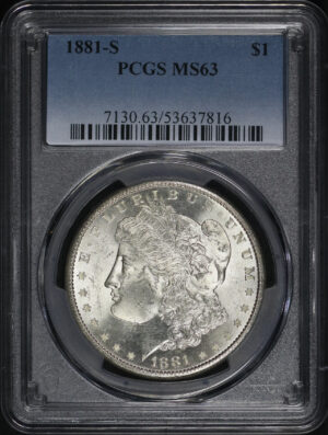 Obverse of this 1881-S Morgan Dollar PCGS MS-63