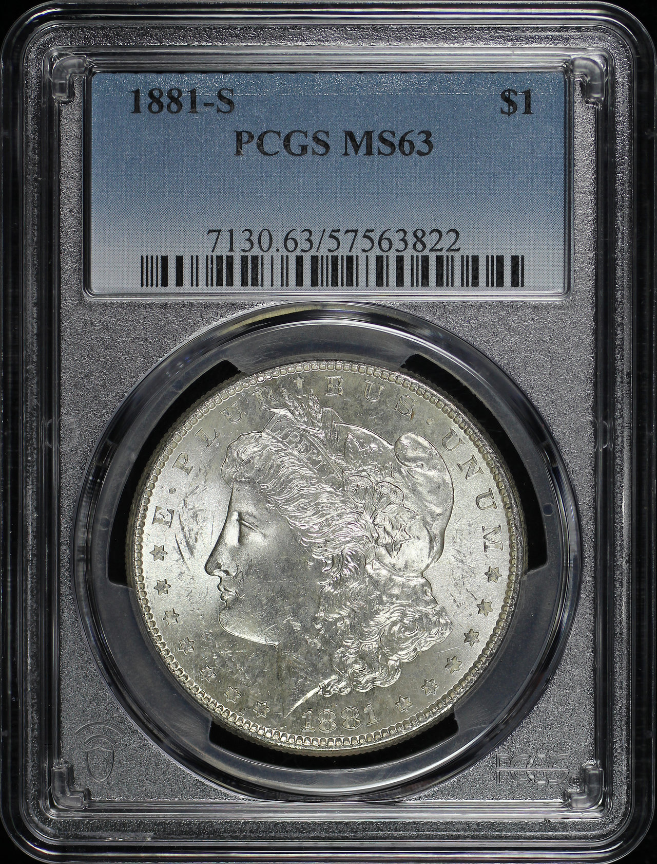 Obverse of this 1881-S Morgan Dollar PCGS MS-63