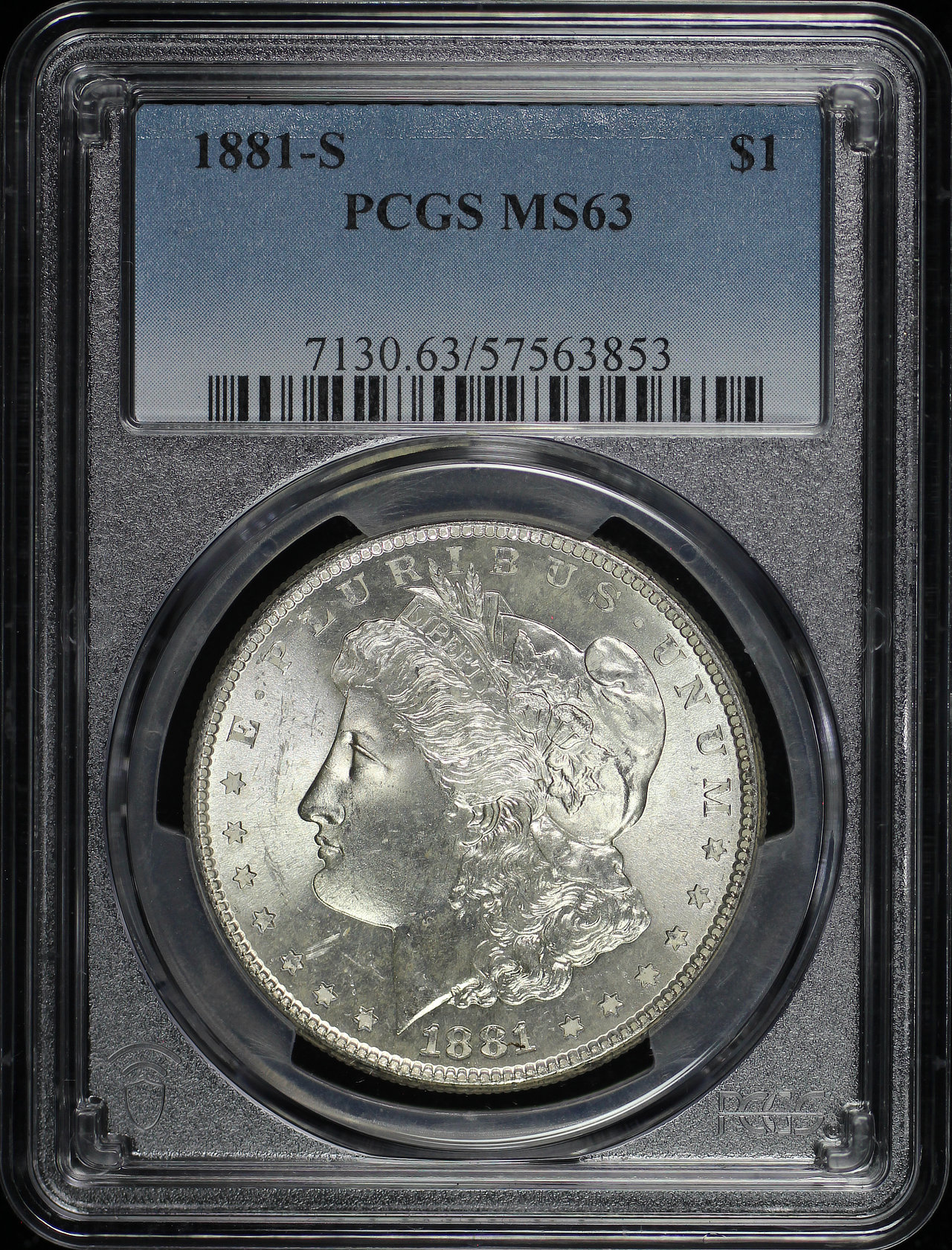 Obverse of this 1881-S Morgan Dollar PCGS MS-63