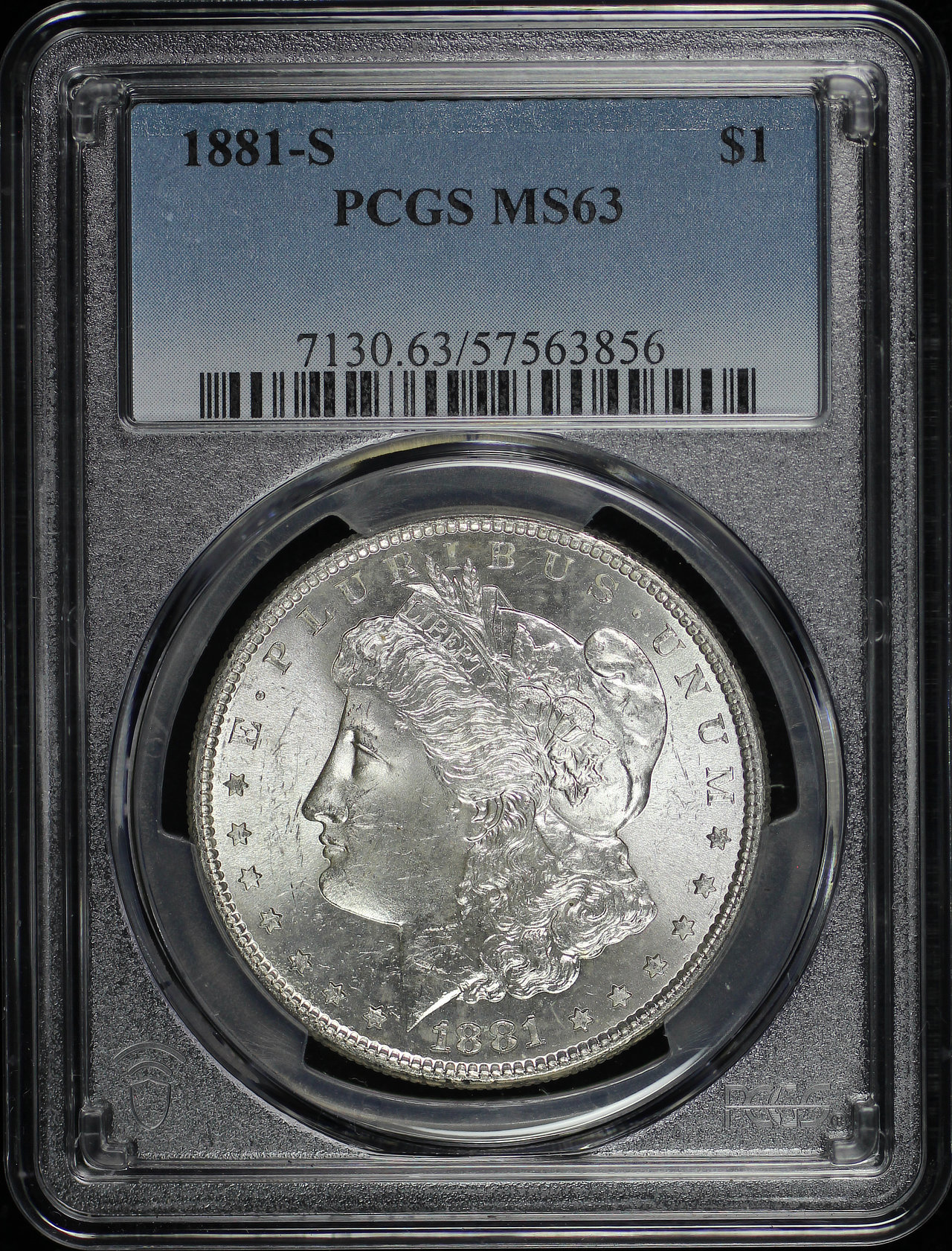 Obverse of this 1881-S Morgan Dollar PCGS MS-63