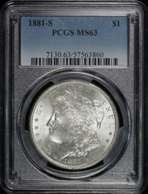 Obverse of this 1881-S Morgan Dollar PCGS MS-63