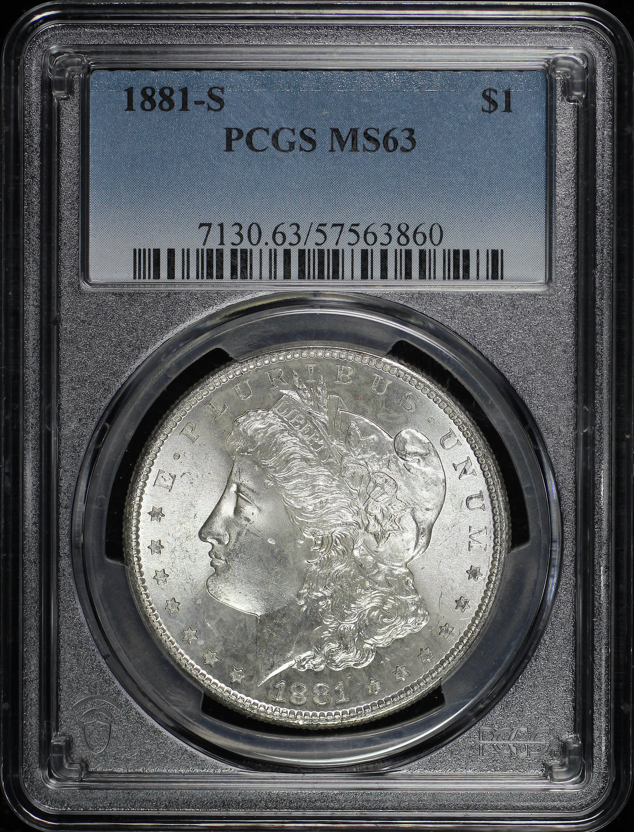 Obverse of this 1881-S Morgan Dollar PCGS MS-63
