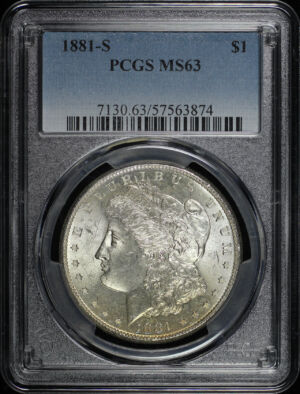Obverse of this 1881-S Morgan Dollar PCGS MS-63