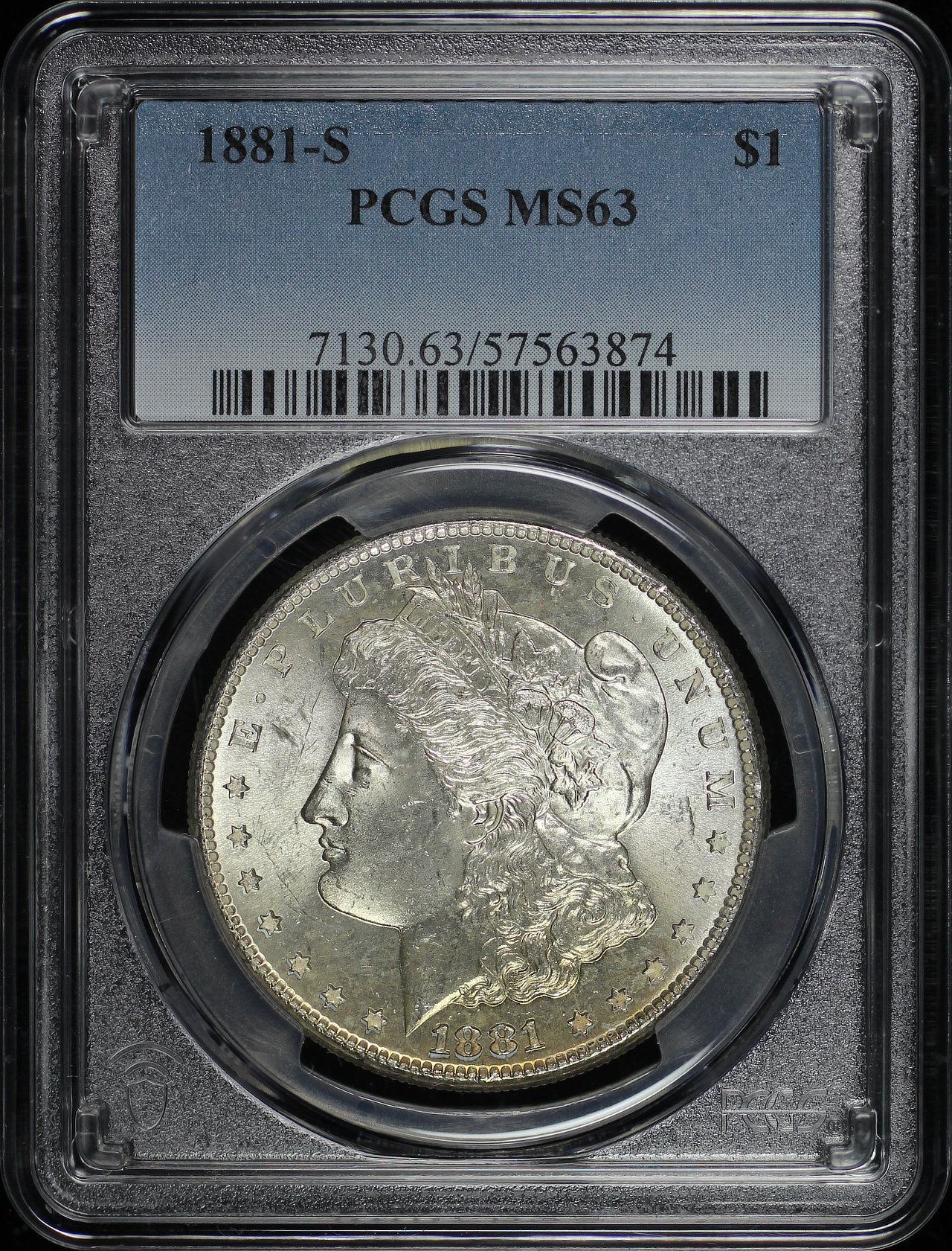 Obverse of this 1881-S Morgan Dollar PCGS MS-63