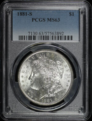 Obverse of this 1881-S Morgan Dollar PCGS MS-63