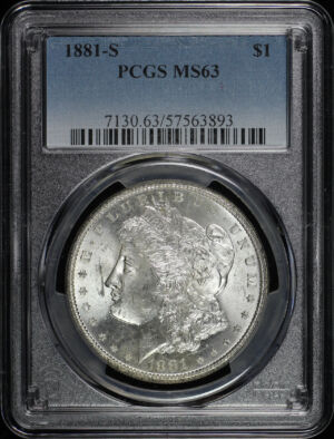 Obverse of this 1881-S Morgan Dollar PCGS MS-63
