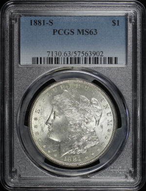 Obverse of this 1881-S Morgan Dollar PCGS MS-63