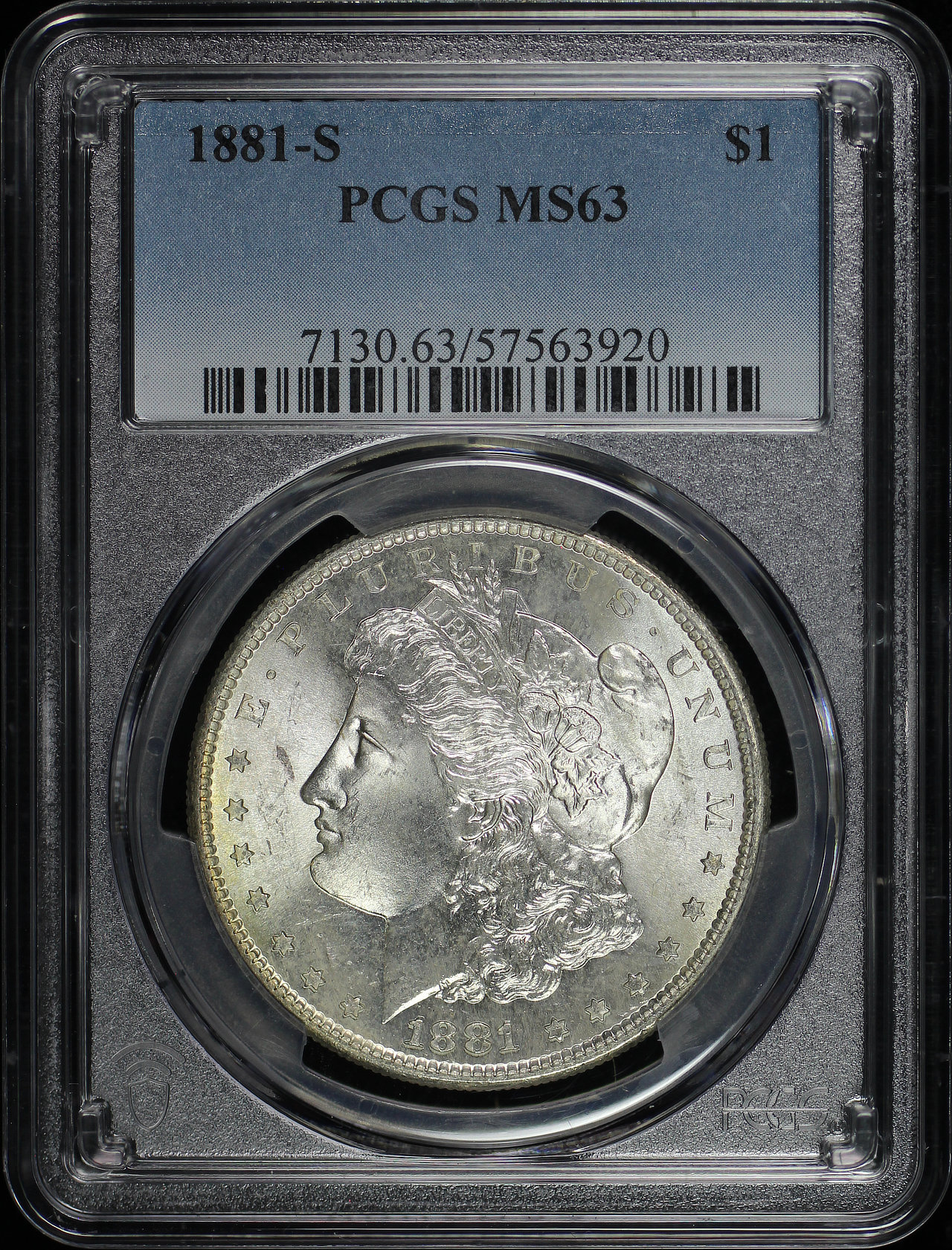 Obverse of this 1881-S Morgan Dollar PCGS MS-63