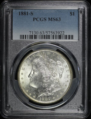 Obverse of this 1881-S Morgan Dollar PCGS MS-63