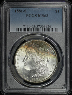 Obverse of this 1881-S Morgan Dollar PCGS MS-63