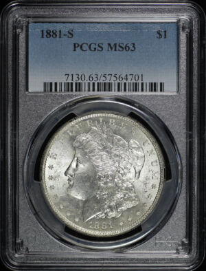 Obverse of this 1881-S Morgan Dollar PCGS MS-63