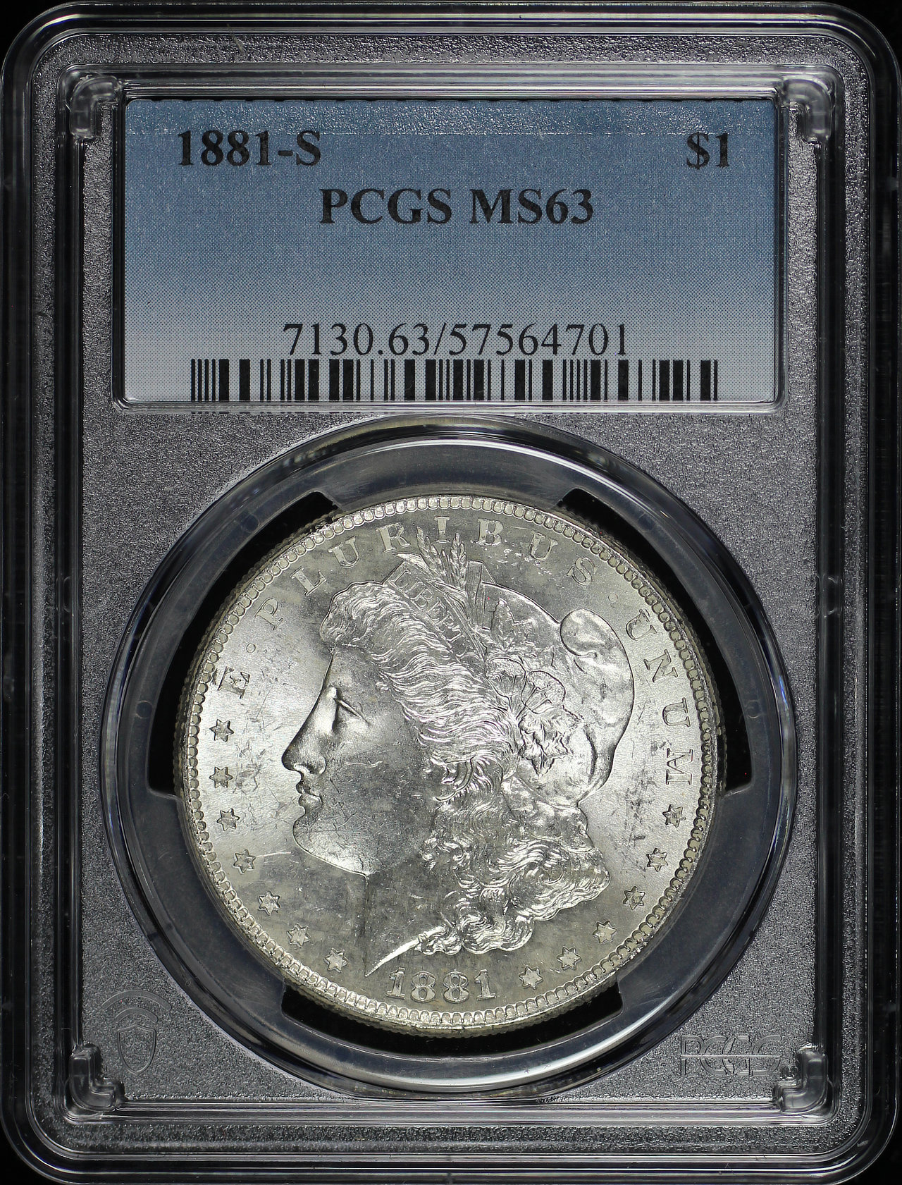 Obverse of this 1881-S Morgan Dollar PCGS MS-63