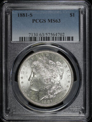 Obverse of this 1881-S Morgan Dollar PCGS MS-63