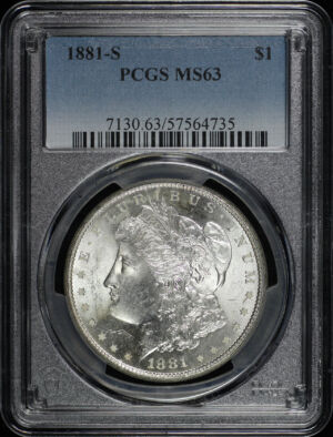 Obverse of this 1881-S Morgan Dollar PCGS MS-63