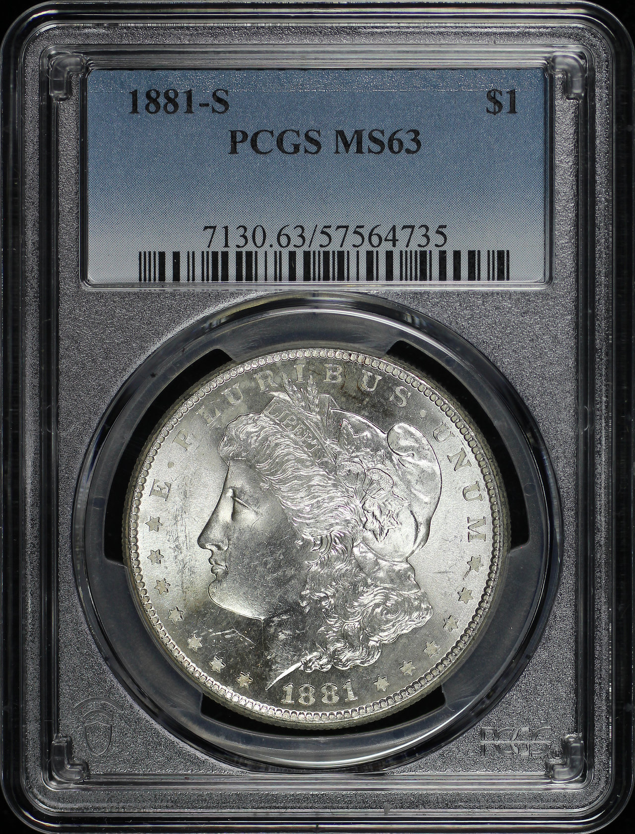 Obverse of this 1881-S Morgan Dollar PCGS MS-63